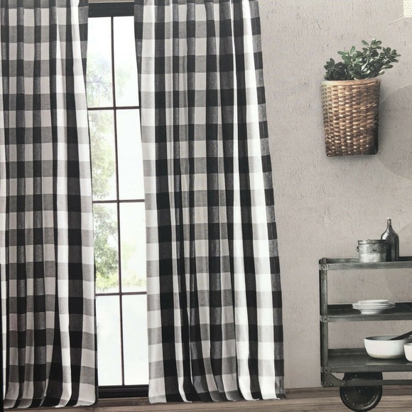 Fayre & Fern window panels drapes Buffalo Plaid - Picture 1 of 5